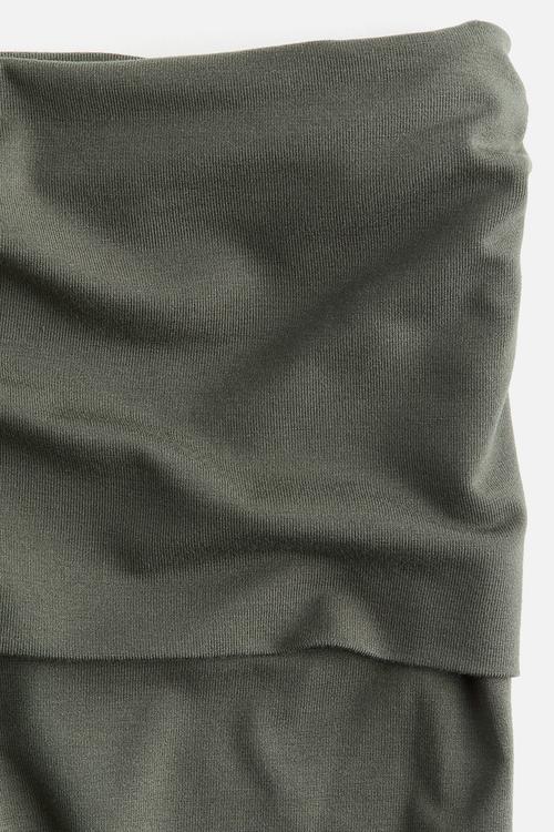 Flared jersey trousers - dark khaki green