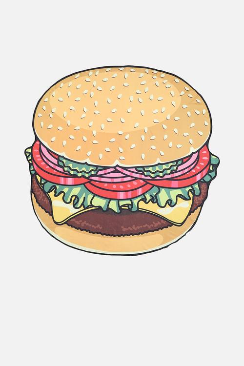 Gigantic burger beach blanket