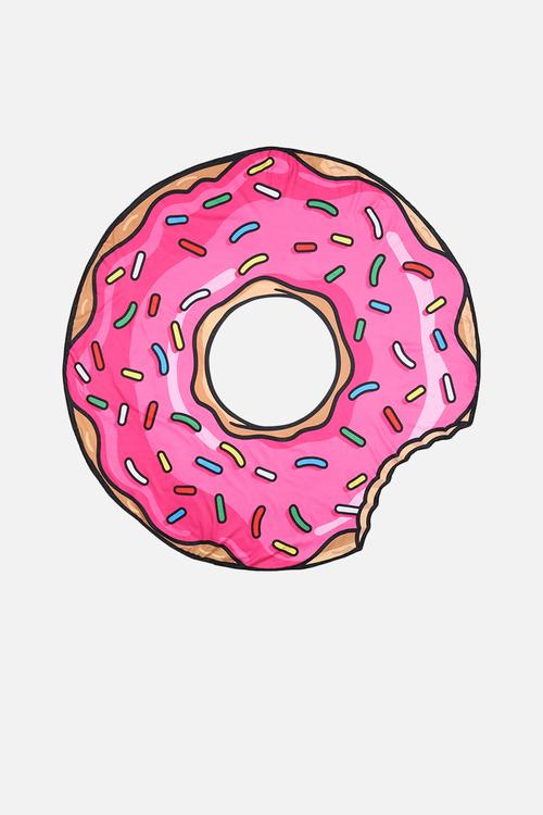 Gigantic pink donut beach blanket