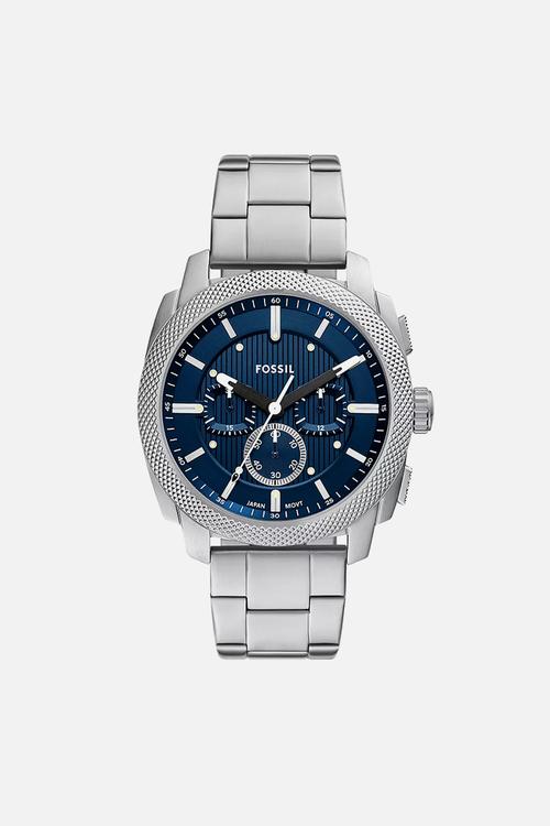 Fossil mens machine chronograph stainless steel watch - silver