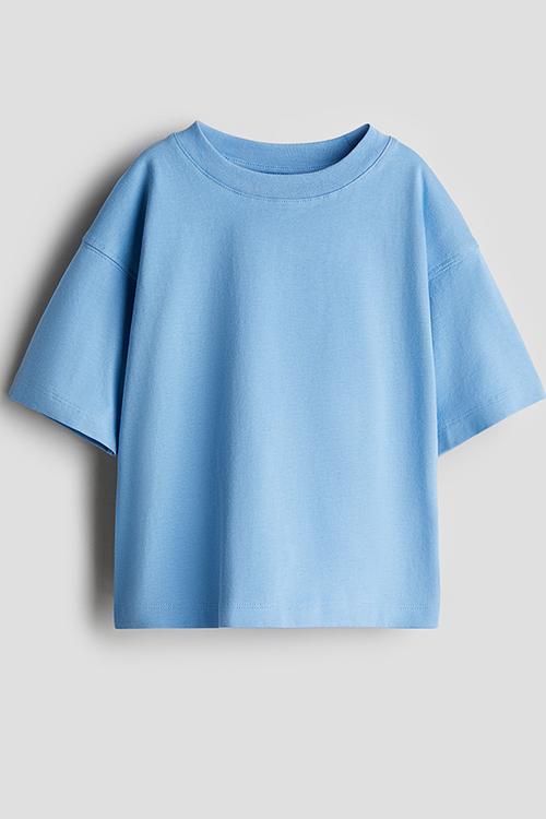Boxy cotton t-shirt - blue