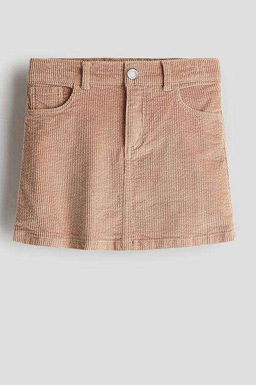 Cotton corduroy skirt - beige