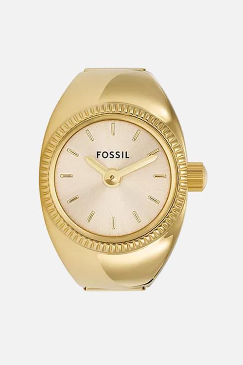 Fossil women's watch ring two-hand gold-tone stainless steel - gold