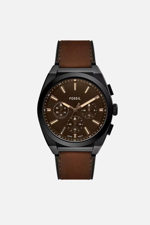 Everett Chronograph Leather Watch - Brown
