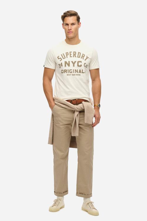 Embroidered Script Graphic Tee - Vintage Cream