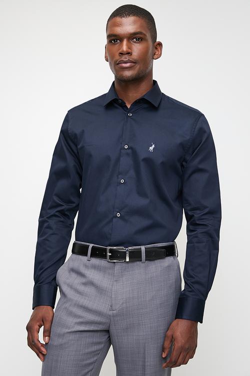 Mens Custom Fit Greig Shirt - Dark Navy