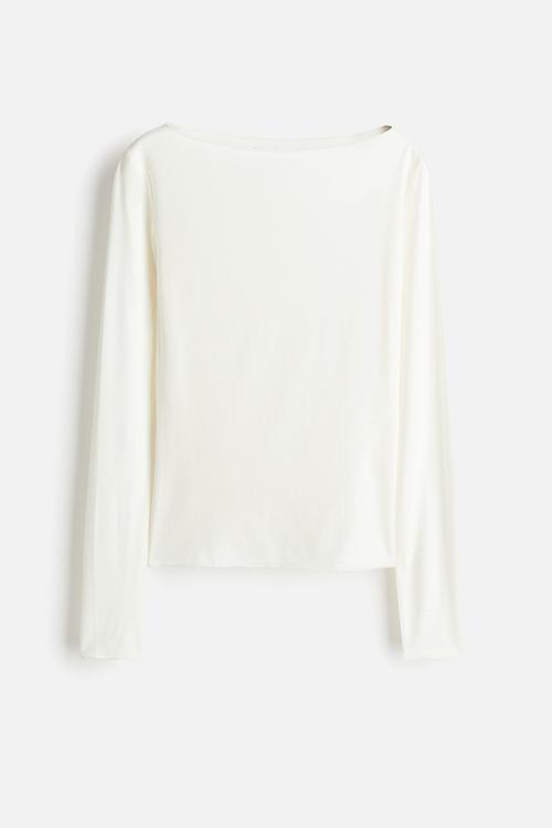 Sheer jersey top - white