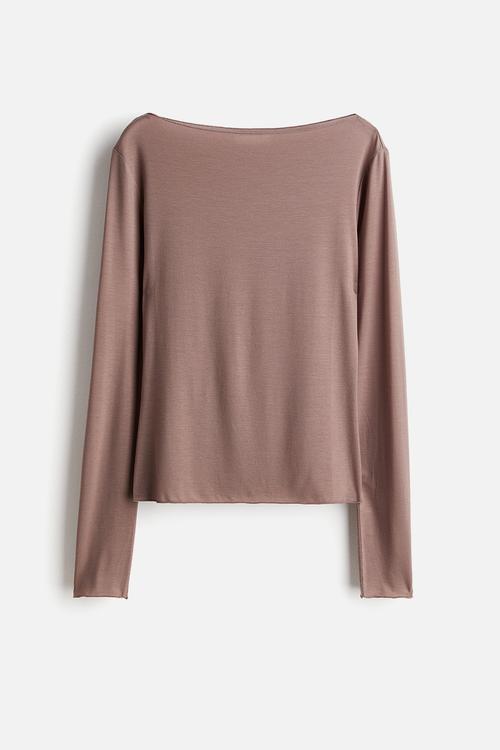 Sheer jersey top - old rose