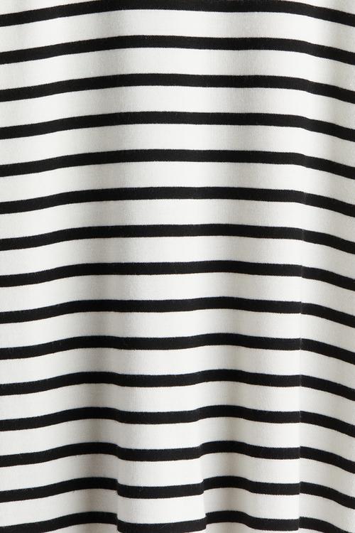 Square-neck top - white & black striped 