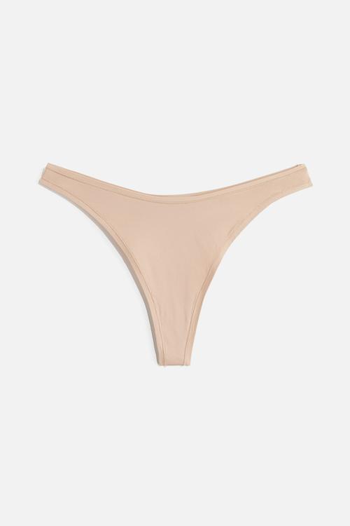 3-Pack microfibre thong briefs - beige