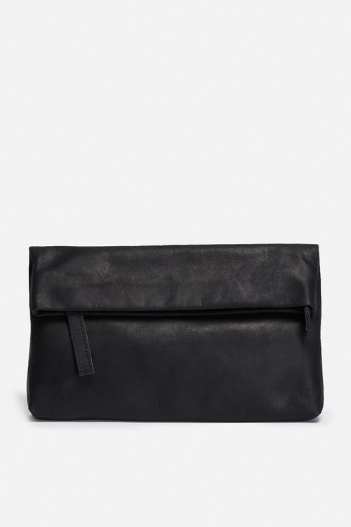 Leather foldover clutch