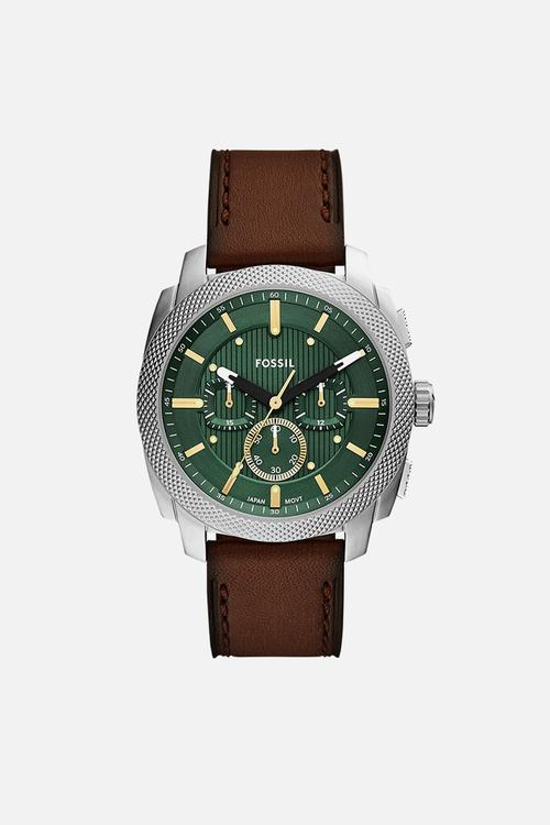 Machine Chronograph Leather Watch - brown