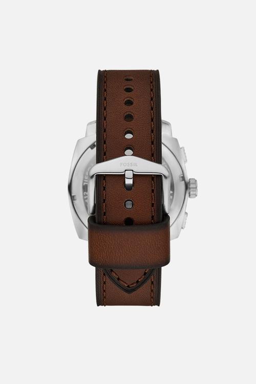 Machine Chronograph Leather Watch - brown