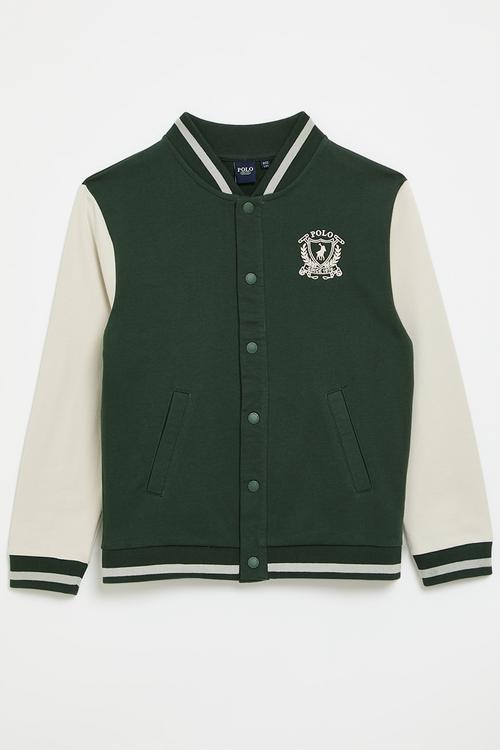 Boys jake baseball sweater - forest green