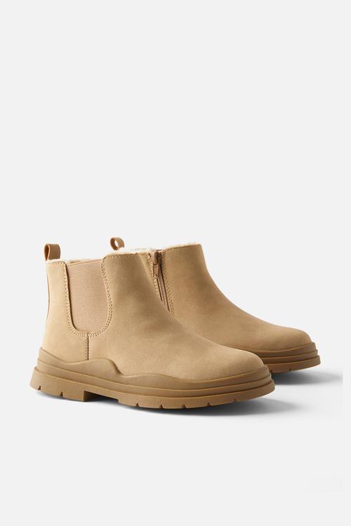 Bobbi lined gusset boot - stone