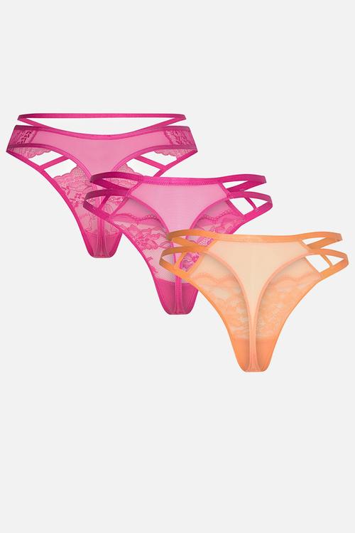 3 Pack string r - pink & orange