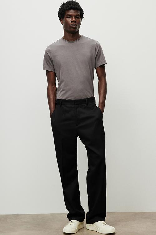 Slim fit round-necked T-shirt - grey