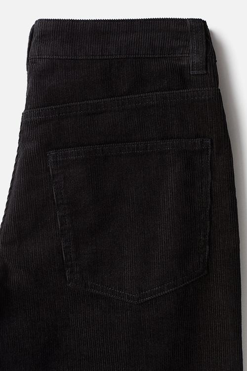 Wide corduroy trousers - black
