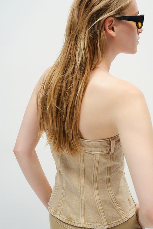 Denim bustier - beige