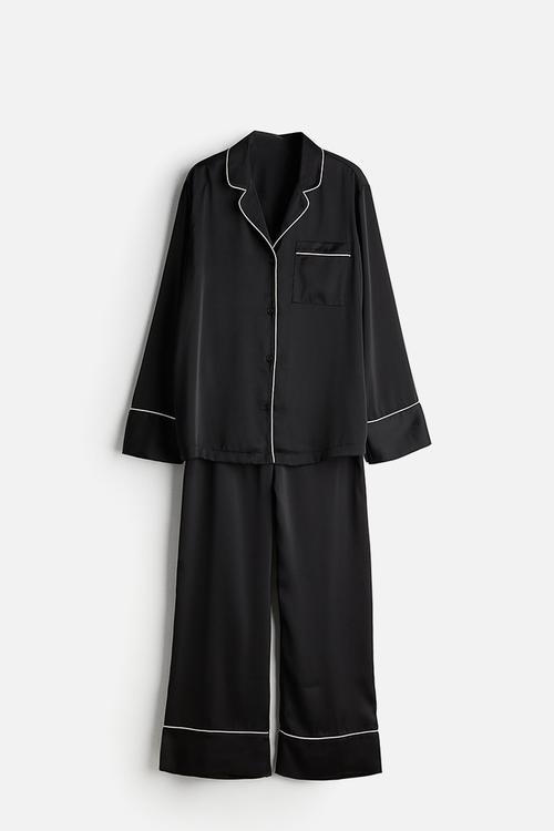 Satin pyjamas - black