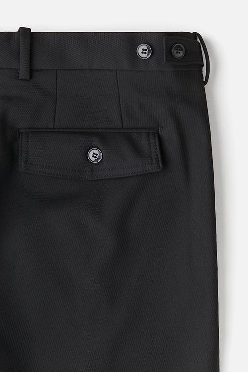 Regular fit cropped trousers - black