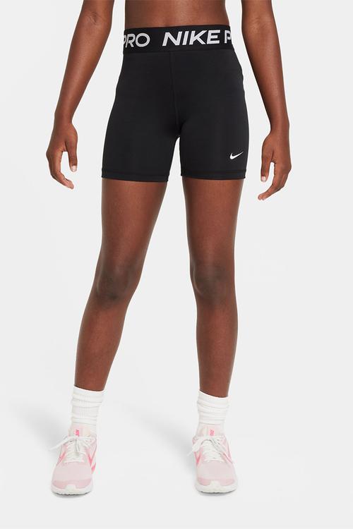 Girls nike pro dri-fit 3-in short - black/white