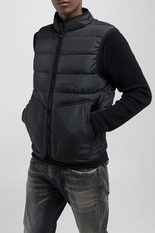 Ash puffer gilet - nearly black
