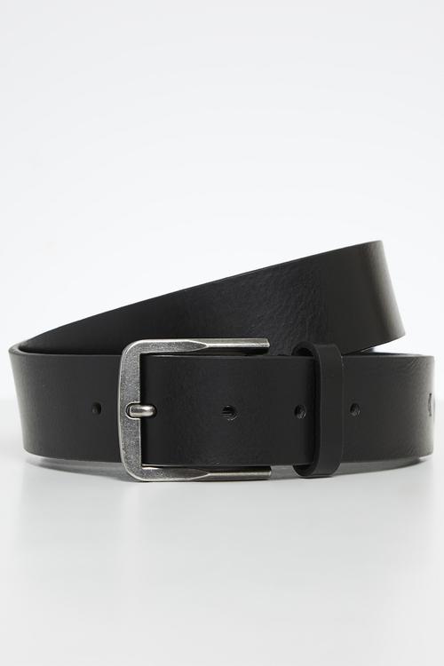 Classic Flat R Leather Belt 35mm - Black