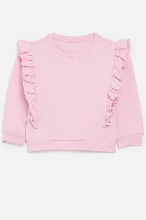 Frilled sweatshirt - dusty pink