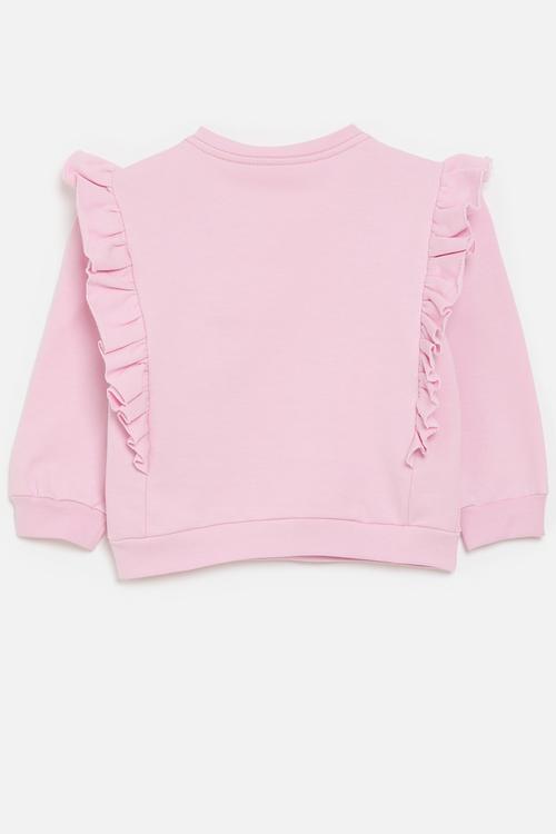 Frilled sweatshirt - dusty pink