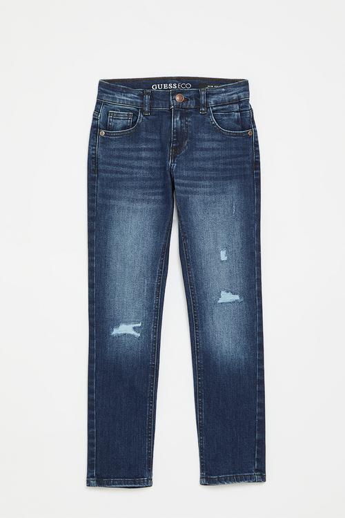 Comfort denim slim fit pants - scratch&destroy indigo wash
