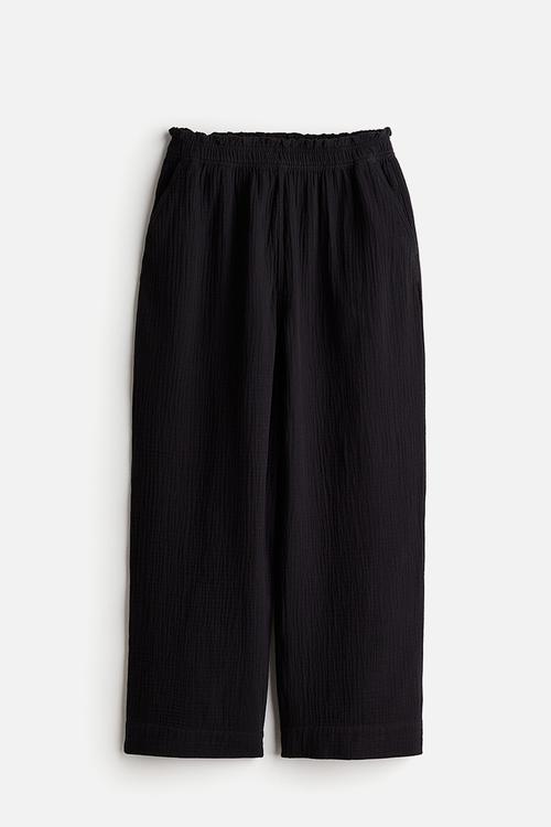 Paper bag trousers - black