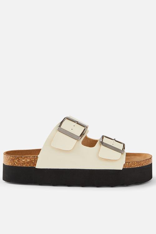 Rex flatform buckle slide - ecru smooth