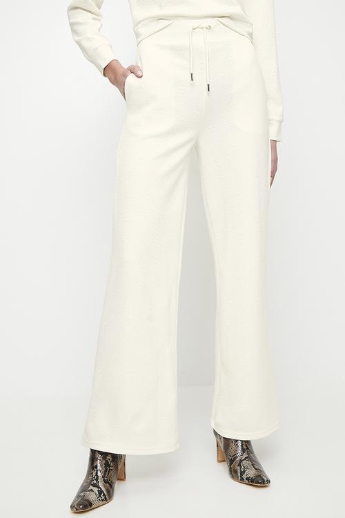 Peony Logo Straight Long Pant - Peony Dove White Aop