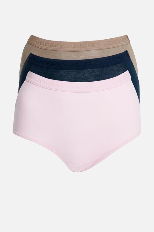 3 Pack Plain Full Brief - navy/lilac/capp