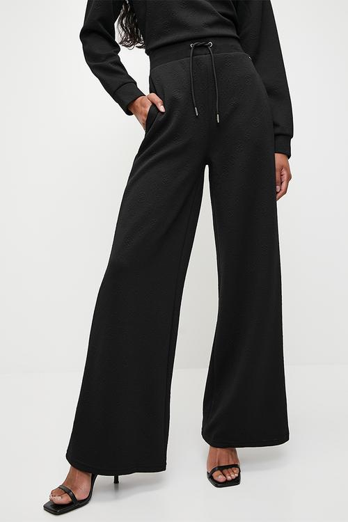Peony Logo Straight Long Pant - Peony Black Aop