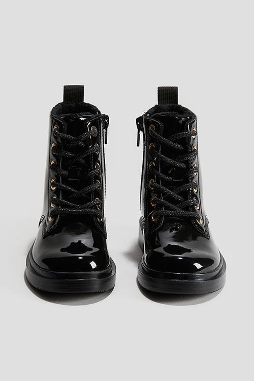 Lace-up boots - black