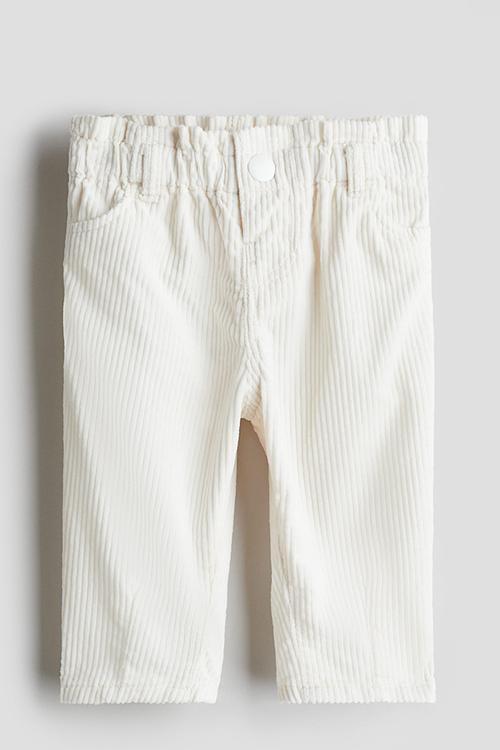 Cotton corduroy trousers - white
