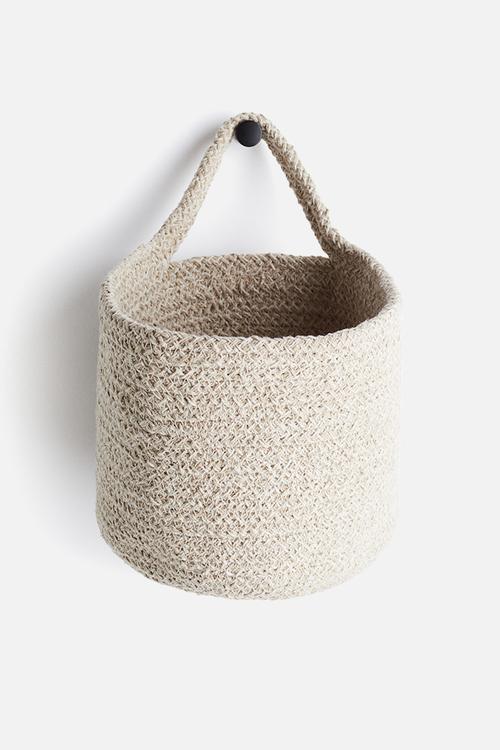 Small cotton storage basket - light beige