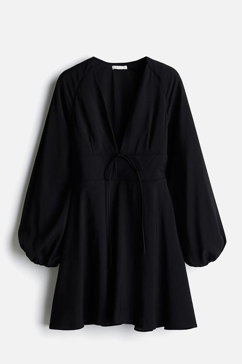 V-neck dress - black