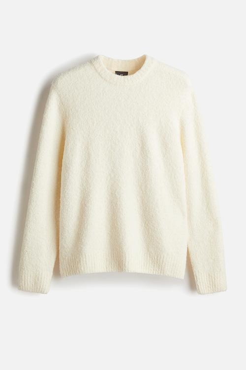 Regular fit fine-knit jumper - cream