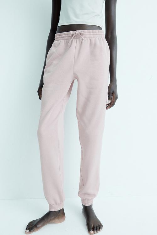 High-waisted joggers - light pink 
