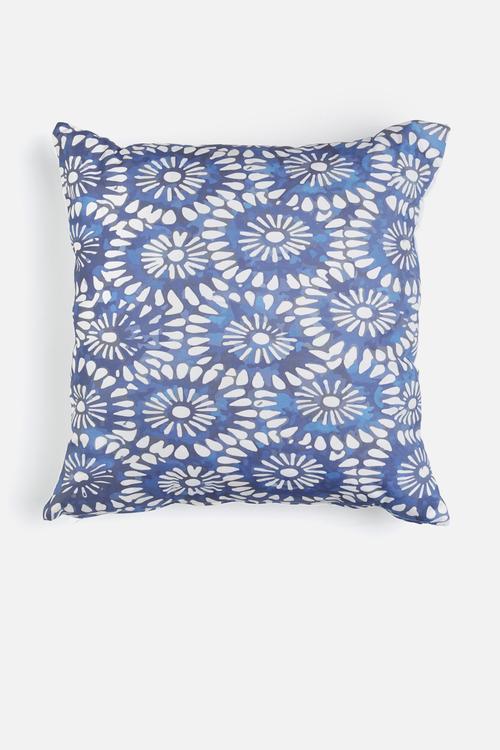 Inky floral printed cushion