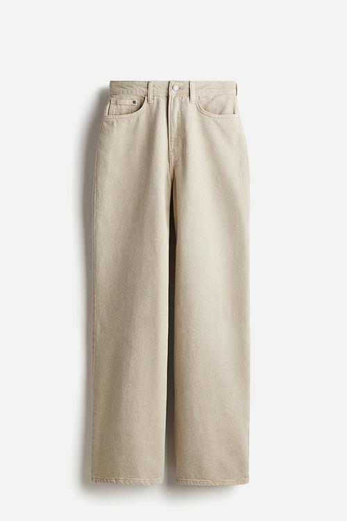 Curvy fit wide ultra high jeans - dusty beige