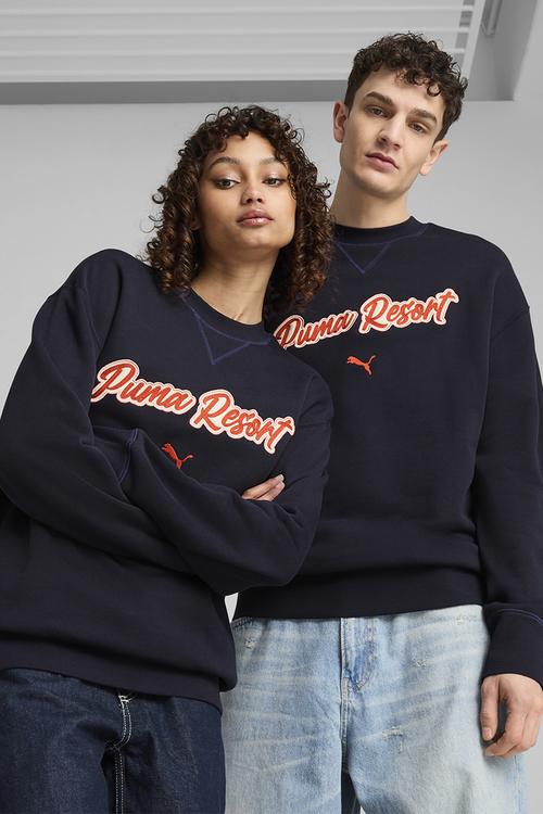 Premium ess Relaxed Graphic Crew TR - New Navy