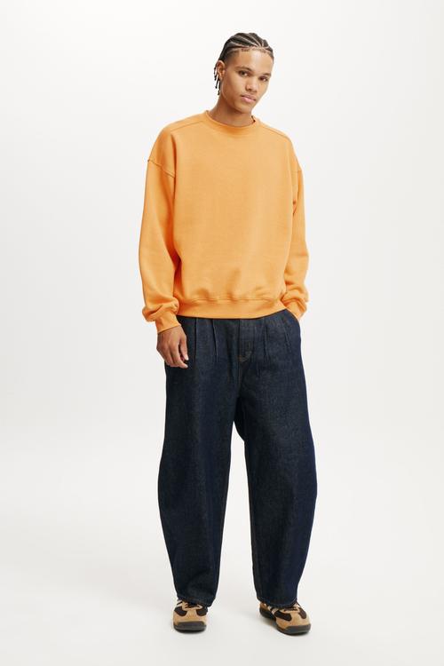 Box Fit Crew Sweater - Orange Sun