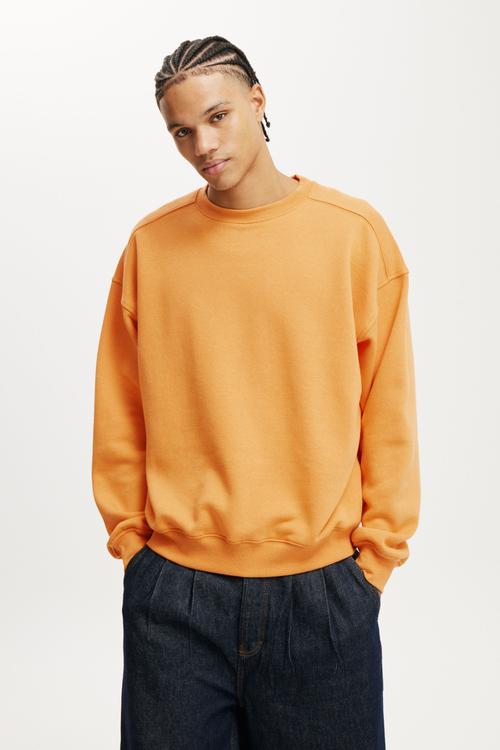 Box Fit Crew Sweater - Orange Sun