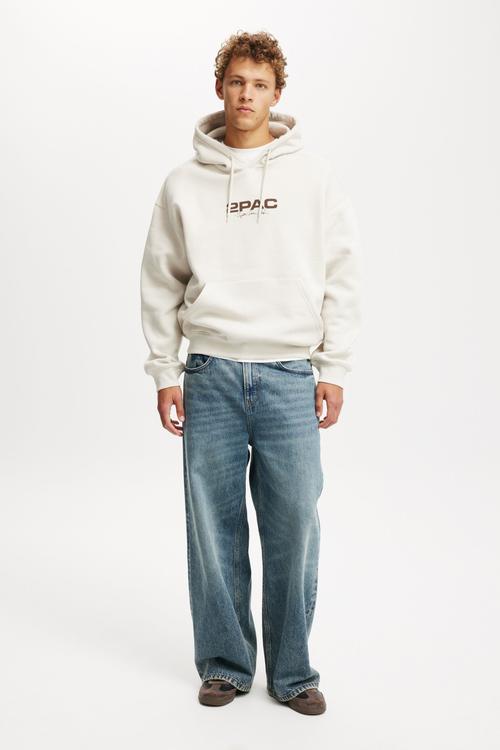 Box Fit Music Hoodie - Lcn Bra Bone/Tupac Signature