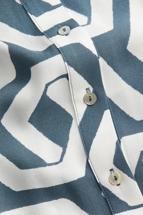 Oversized shirt dress - turquoise,multi