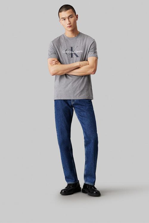 Ss hero monogram tee 30s eu opt - medium grey heather